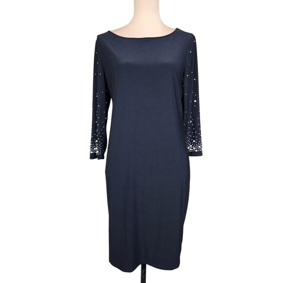 Nik and Nash Large Black Embellished Midi Dress - Picture 1 of 4